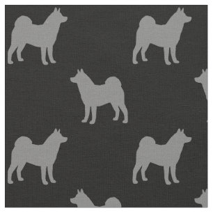 Akita Hondenras Silhouettes Grey en Black Stof