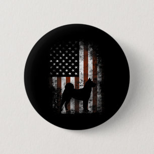 Akita Inu American Flag Patriotic , 4 juli Ronde Button 5,7 Cm