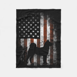 Akita Inu Amerikaanse Vlag Patriottische 4e Juli Fleece Deken