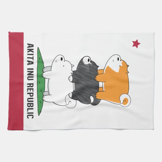 Akita Inu Theedoek (Horizontaal)