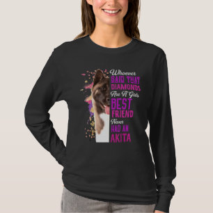 Akita is een meisje met de beste vriendin van Dog T-shirt