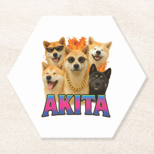 Akita kartonnen onderzetters