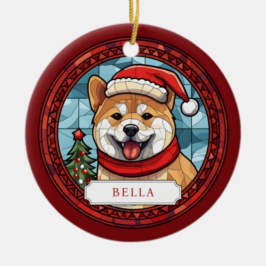Akita keramische cirkel Ornament (Voorkant)