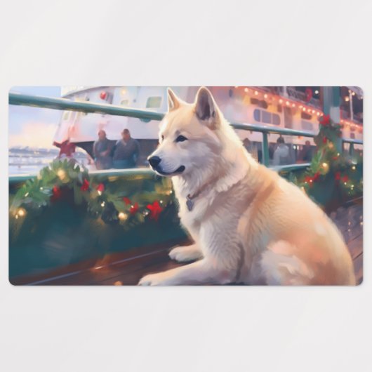 Akita Kerst Cruise: Pawsome Holiday Delight Labels (Design 2)