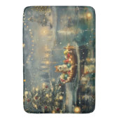 Akita Kerst Feestelijke reis Badmat (Voorkant Verticaal)