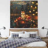 Akita Kerst Feestelijke reis Canvas Afdruk (Insitu (Slaapkamer))