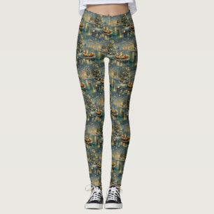 Akita Kerst Feestelijke reis Leggings