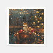 Akita Kerst Feestelijke reis Servet (Voorkant)