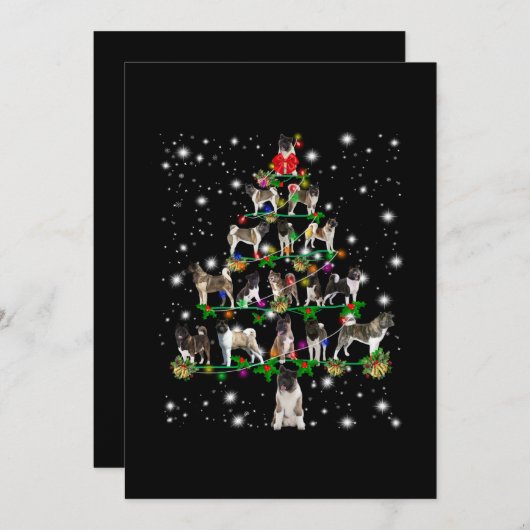 Akita kerstboom bedekt door Flashli Bedankkaart (Voorkant / Achterkant)