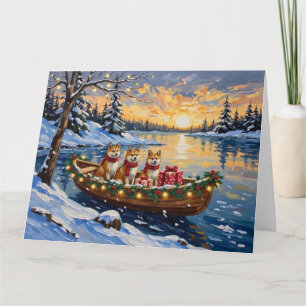 Akita Kerstboot Vakantie Kaart