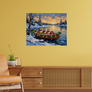Akita Kerstboot Vakantie Poster