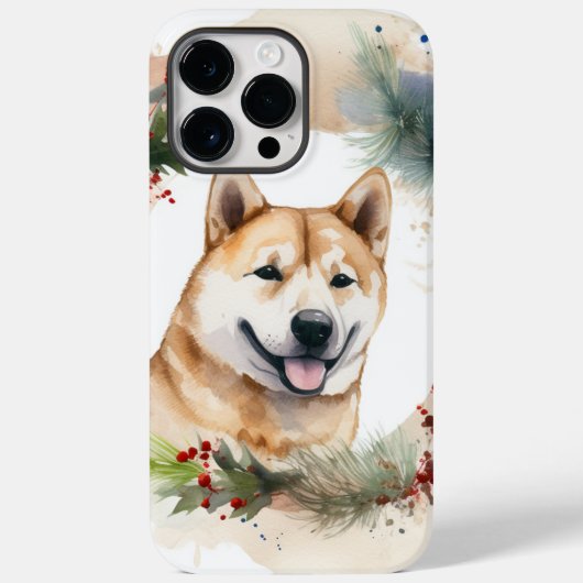 Akita Kerstkrans feestelijke pup Case-Mate iPhone Case (Achterkant)