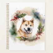 Akita Kerstkrans feestelijke pup Planner (Voorkant)