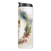 Akita Kerstkrans feestelijke pup Thermosbeker (Geroteerd rechts)