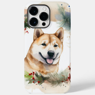 Akita Kerstkrans Festieve Pup Case-Mate iPhone 14 Pro Max Hoesje