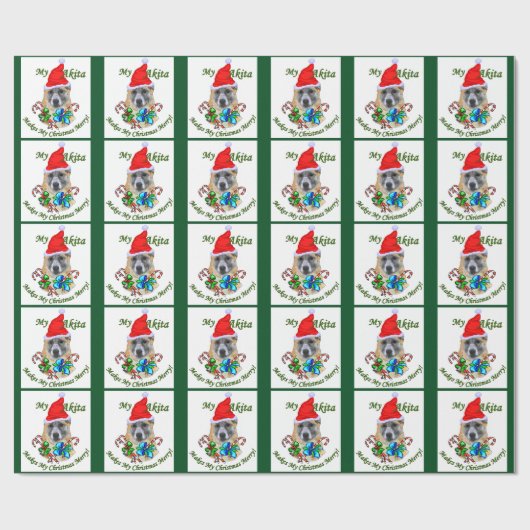 Akita KerstMerry Cadeaupapier (Vlak)