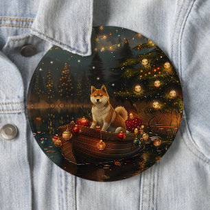 Akita Kerstmis Festivale Reis Ronde Button 6,0 Cm