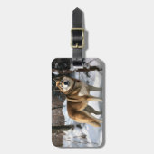 Akita Laat het sneeuwen Kerstmis Bagagelabel (Voorkant verticaal)