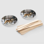 Akita Laat het sneeuwen Kerstmis Handwaaier (Niet-gemonteerd)