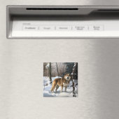 Akita Laat het sneeuwen Kerstmis Magneet (Insitu (Vaatwasser))