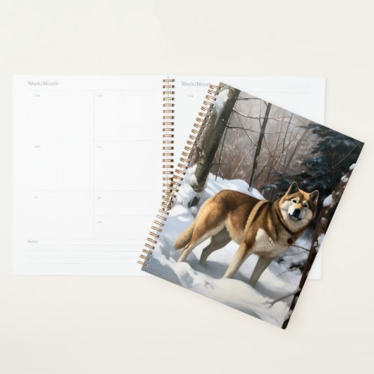 Akita Laat het sneeuwen Kerstmis Planner (Display)