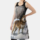 Akita Laat het sneeuwen Kerstmis Schort (Insitu)