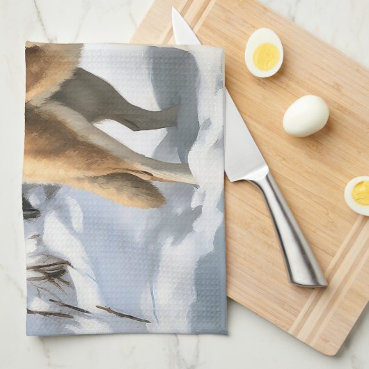 Akita Laat het sneeuwen Kerstmis Theedoek (Quarter Fold)