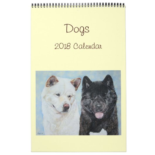 akita labrador collie dog portret art 2018 kalender (Hoes)