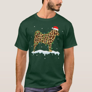 Akita Leopard Dog verlicht familie voor kerstvieri T-shirt