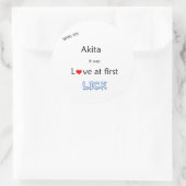 Akita Liefde bij Eerste Lick Sticker (Tas)