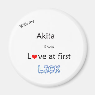 Akita Love à First Lick - Aimant