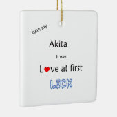 Akita Love Lick Ornament (Rechts)