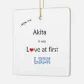 Akita Love Lick Ornament (Links)