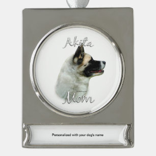 Akita Ma 2 Verzilverd Banner Ornament