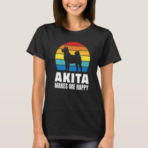 Akita maakt me gelukkig Hondenras T-shirt