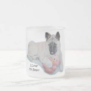 akita met roze teddybeer hondendraait matglas koffiemok