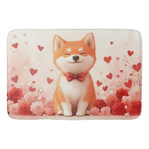 Akita met Rozen - Valentijnsdag Badmat