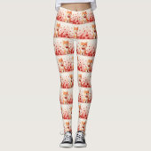 Akita met Rozen - Valentijnsdag Leggings (Voorkant)