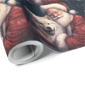 Akita met Sinterklaas Feestelijke Kerstmis Cadeaupapier (Rol Hoek)