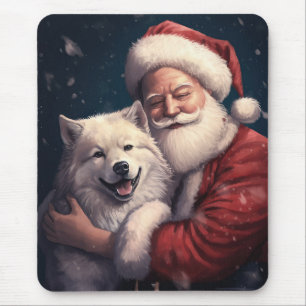 Akita met Sinterklaas Feestelijke Kerstmis Muismat