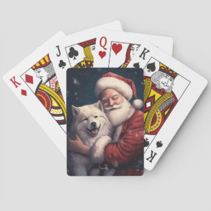 Akita met Sinterklaas Feestelijke Kerstmis Pokerkaarten