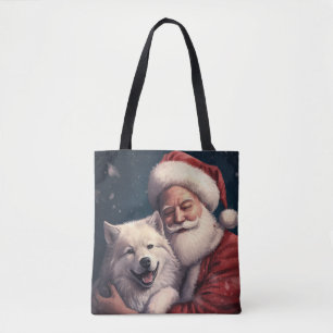Akita met Sinterklaas Festieve Kerstmis  Draagtas