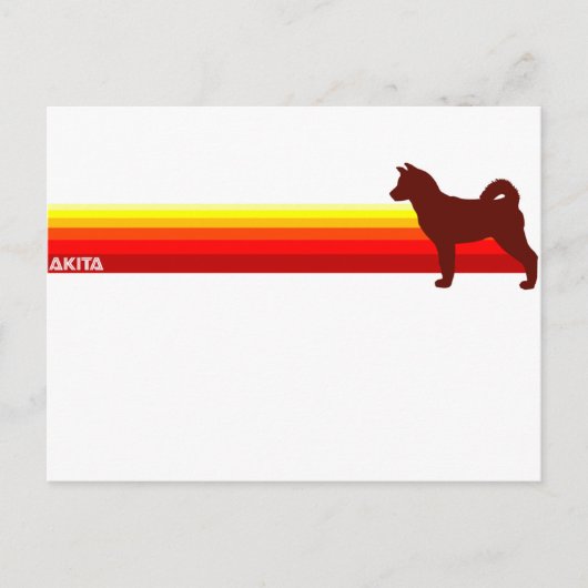 Akita met Stripes Briefkaart (Voorkant)