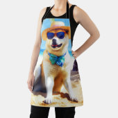 Akita op strand, zomercadeau voor hondenliefhebber schort (Insitu)