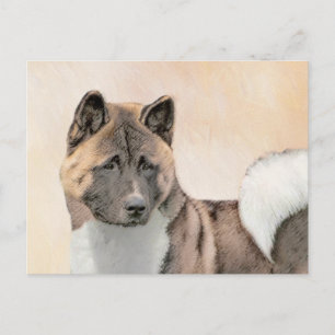 Akita Painting - Cute Original Dog Art Briefkaart