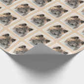 Akita Painting - Cute Original Dog Art Cadeaupapier (Hoek)