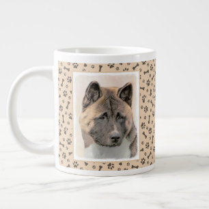 Akita Painting - Cute Original Dog Art Extra Grote Beker