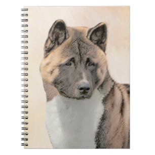 Akita Painting - Cute Original Dog Art Notitieboek