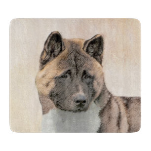 Akita Painting - Cute Original Dog Art Snijplank