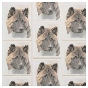 Akita Painting - Cute Original Dog Art Stof